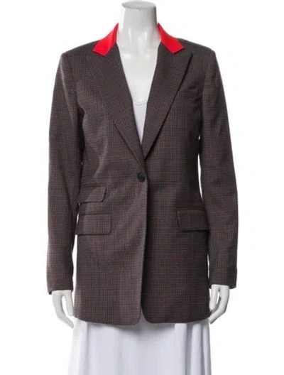 Pre-owned Rag & Bone Plaid Print Blazer In Brown