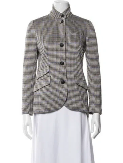 Pre-owned Rag & Bone Plaid Print Blazer In Brown
