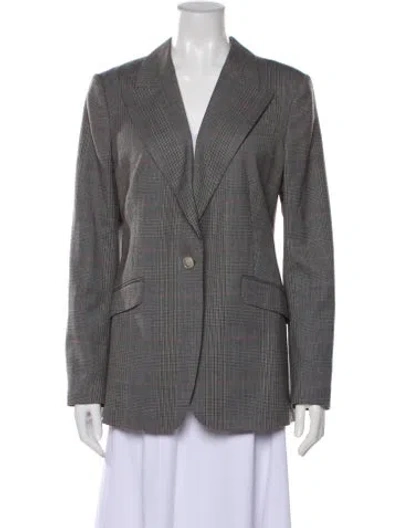 Pre-owned Rag & Bone Plaid Print Blazer In Gray