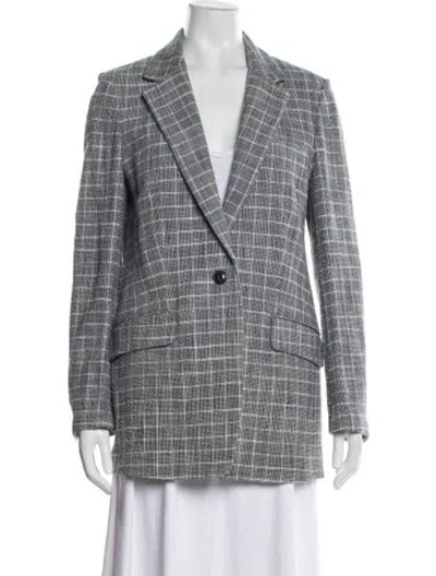 Pre-owned Rag & Bone Plaid Print Blazer In Gray
