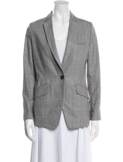 Pre-owned Rag & Bone Plaid Print Blazer In Gray
