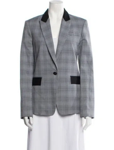 Pre-owned Rag & Bone Plaid Print Blazer In Gray
