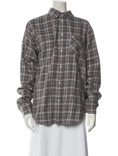 Pre-owned Rag & Bone Plaid Print Blazer In Gray