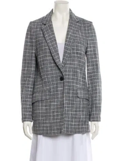 Pre-owned Rag & Bone Plaid Print Blazer In Gray