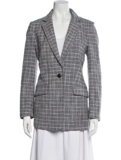 Pre-owned Rag & Bone Plaid Print Blazer In Gray