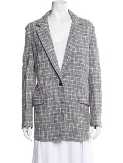 Pre-owned Rag & Bone Plaid Print Blazer In Gray