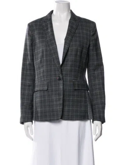 Pre-owned Rag & Bone Plaid Print Blazer In Gray