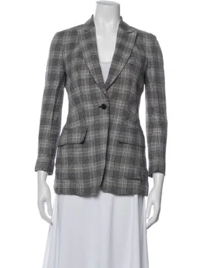 Pre-owned Rag & Bone Plaid Print Blazer In Gray