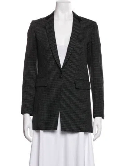 Pre-owned Rag & Bone Plaid Print Blazer In Green