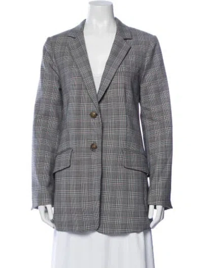 Pre-owned Rag & Bone Plaid Print Blazer In Grey