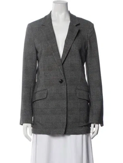 Pre-owned Rag & Bone Plaid Print Blazer In Grey