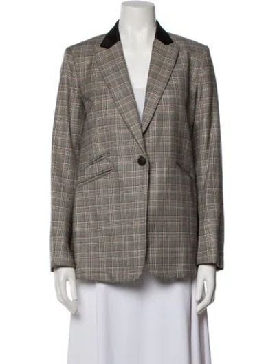Pre-owned Rag & Bone Plaid Print Blazer In Neutral