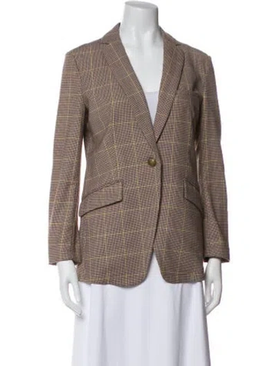 Pre-owned Rag & Bone Plaid Print Blazer In Neutral