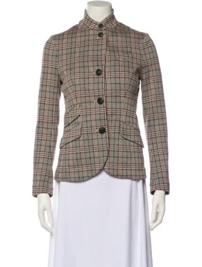 Pre-owned Rag & Bone Plaid Print Blazer In Neutral