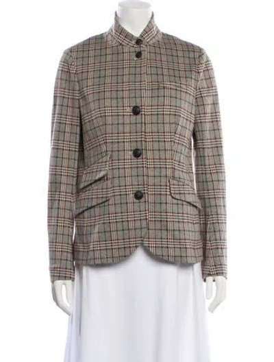 Pre-owned Rag & Bone Plaid Print Blazer In Neutral