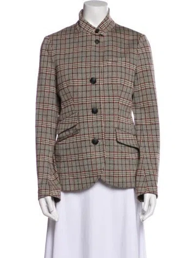 Pre-owned Rag & Bone Plaid Print Blazer In Neutral