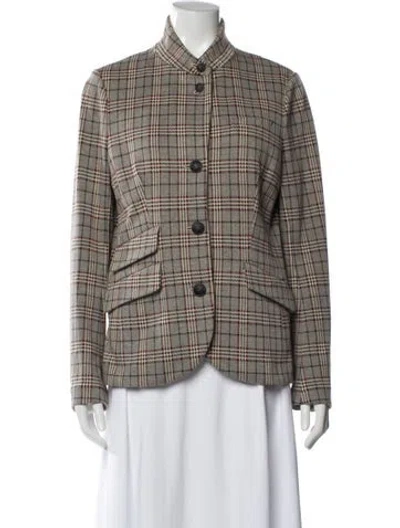 Pre-owned Rag & Bone Plaid Print Blazer In Neutral