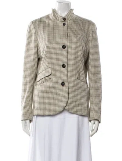 Pre-owned Rag & Bone Plaid Print Blazer In Neutral