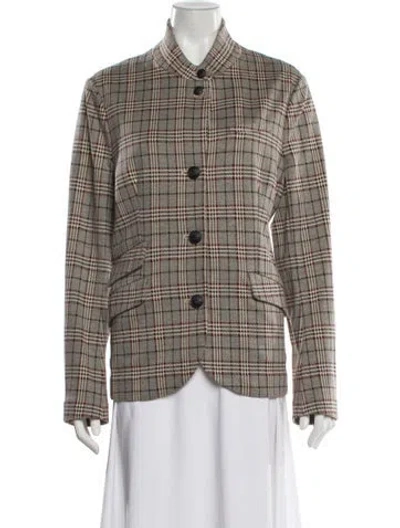 Pre-owned Rag & Bone Plaid Print Blazer In Neutral