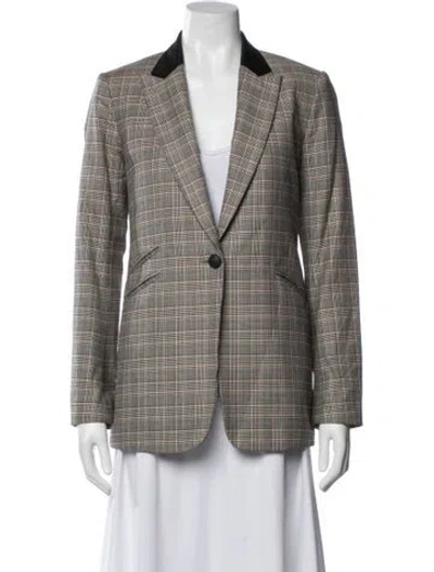 Pre-owned Rag & Bone Plaid Print Blazer In Neutral