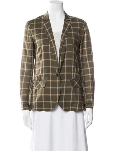 Pre-owned Rag & Bone Plaid Print Blazer In Neutral