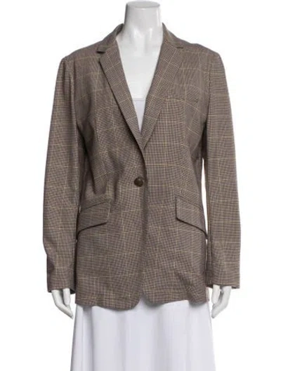 Pre-owned Rag & Bone Plaid Print Blazer In Neutral