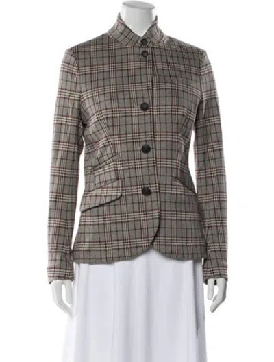 Pre-owned Rag & Bone Plaid Print Blazer In Neutral
