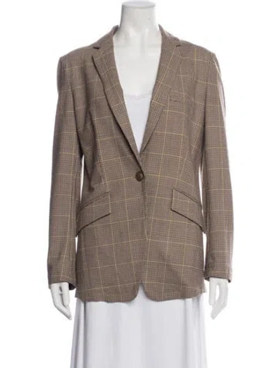 Pre-owned Rag & Bone Plaid Print Blazer In Neutrals