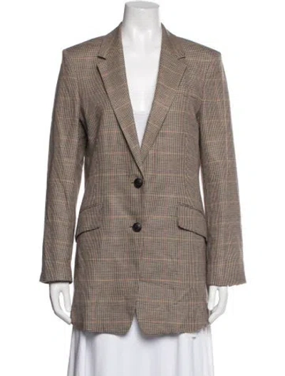 Pre-owned Rag & Bone Plaid Print Blazer In Neutrals