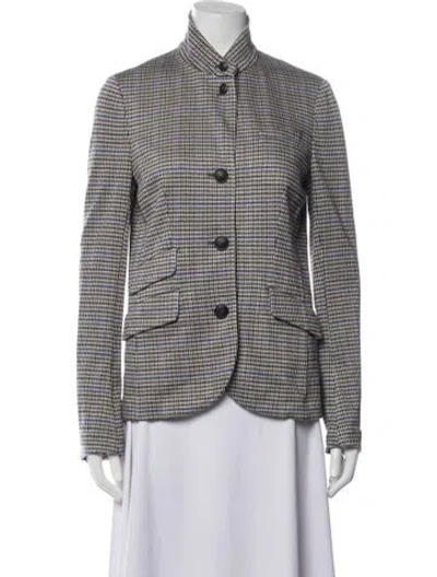Pre-owned Rag & Bone Plaid Print Blazer In Neutrals