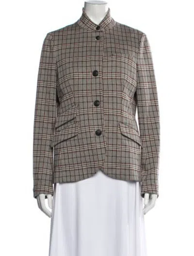Pre-owned Rag & Bone Plaid Print Blazer In Neutrals