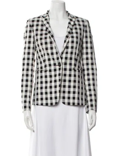 Pre-owned Rag & Bone Plaid Print Blazer In White