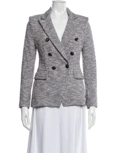 Pre-owned Rag & Bone Plaid Print Blazer In White