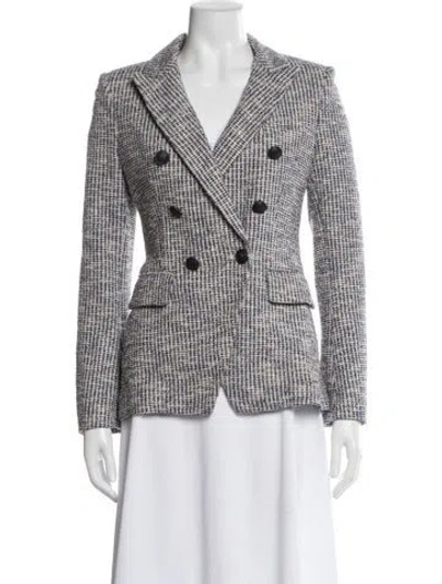 Pre-owned Rag & Bone Plaid Print Blazer In White