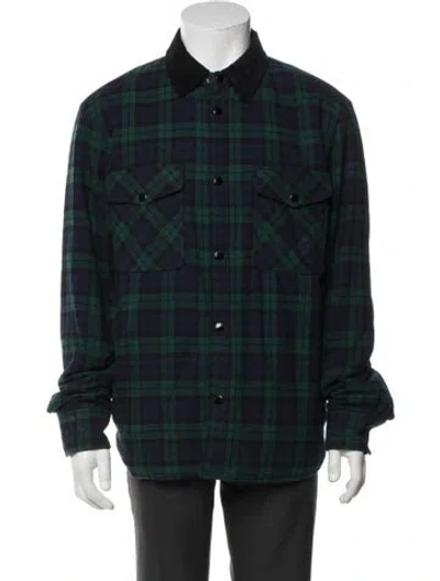 Pre-owned Rag & Bone Plaid Print Bomber Jacket In Green