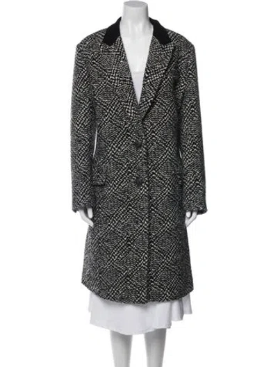 Pre-owned Rag & Bone Plaid Print Coat In Black