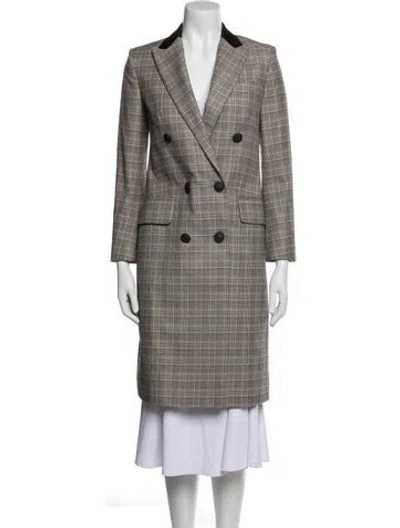 Pre-owned Rag & Bone Plaid Print Coat In Brown