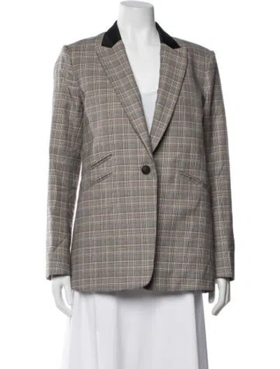 Pre-owned Rag & Bone Plaid Print Coat In Grey