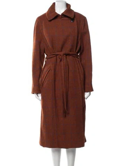 Pre-owned Rag & Bone Plaid Print Coat In Orange