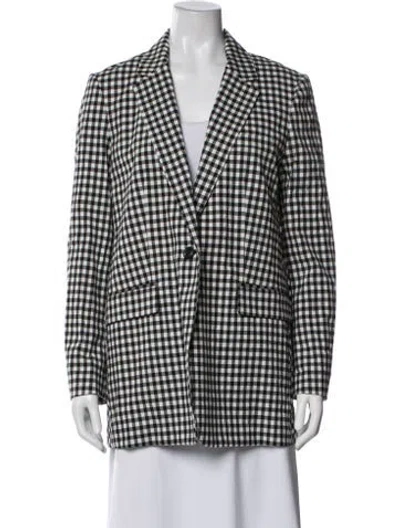 Pre-owned Rag & Bone Plaid Print Coat In White