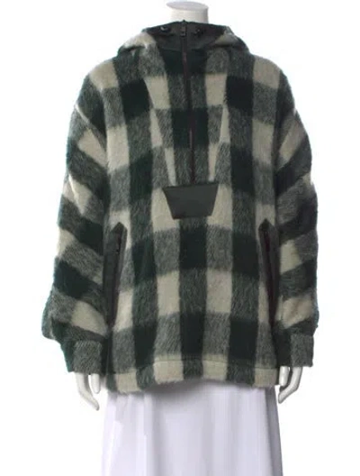 Pre-owned Rag & Bone Plaid Print Crew Neck Sweater In Green