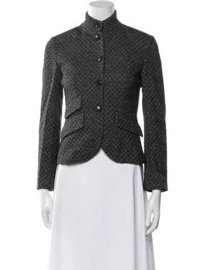 Pre-owned Rag & Bone Plaid Print Evening Jacket In Black