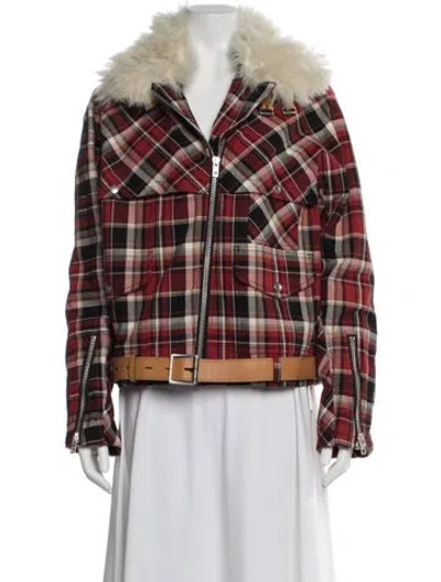 Pre-owned Rag & Bone Plaid Print Faux Fur Jacket In Multi