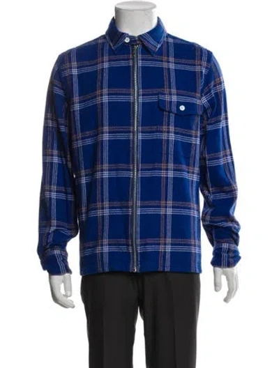 Pre-owned Rag & Bone Plaid Print Jacket In Blue
