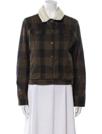 Pre-owned Rag & Bone Plaid Print Jacket In Green