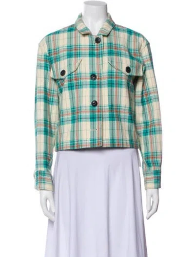 Pre-owned Rag & Bone Plaid Print Jacket In Green