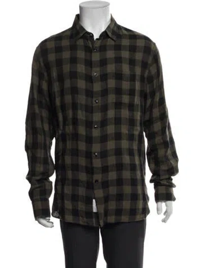 Pre-owned Rag & Bone Plaid Print Jacket In Green