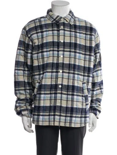 Pre-owned Rag & Bone Plaid Print Jacket W/ Tags In Blue