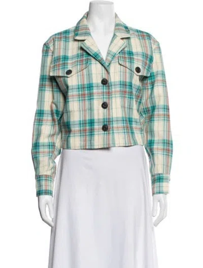 Pre-owned Rag & Bone Plaid Print Jacket W/ Tags In Green
