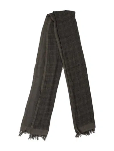 Pre-owned Rag & Bone Plaid Print Scarf In Grey